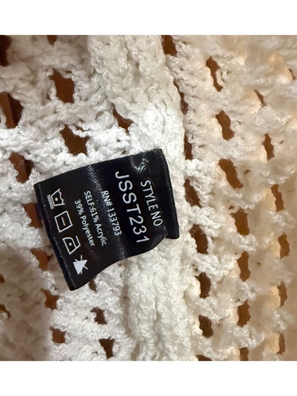 size‎ S Pol ivory crochet cardigan duster multicolor Summer sweater beach? - Picture 5 of 7